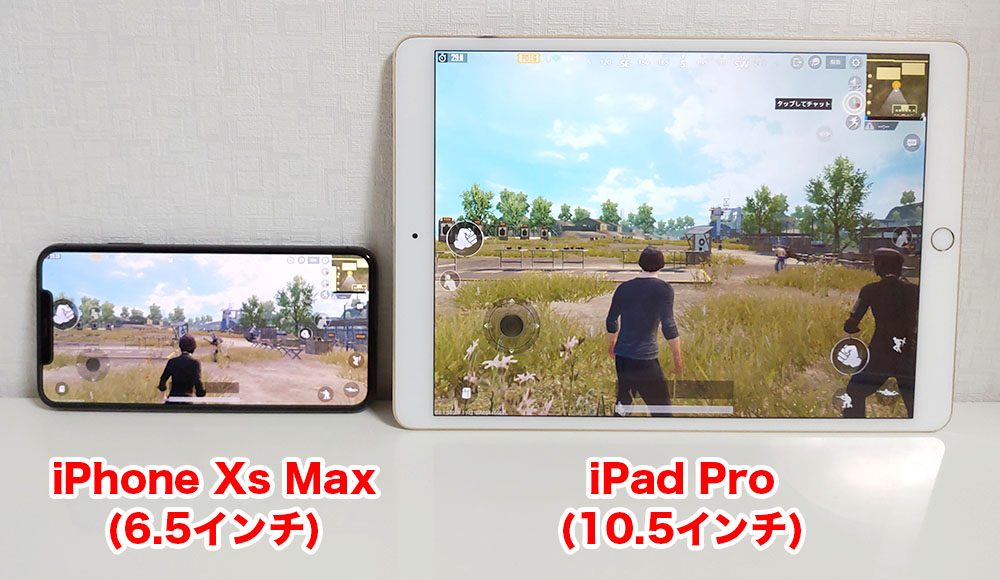 iPhone Xs MaxとiPad Proの比較